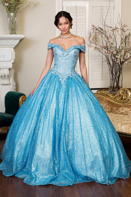 Long Off Shoulder Sweet 16 Quinceanera Dress - The Dress Outlet