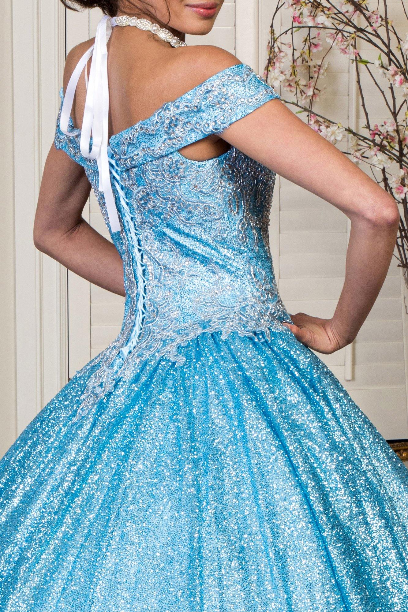 Long Off Shoulder Sweet 16 Quinceanera Dress