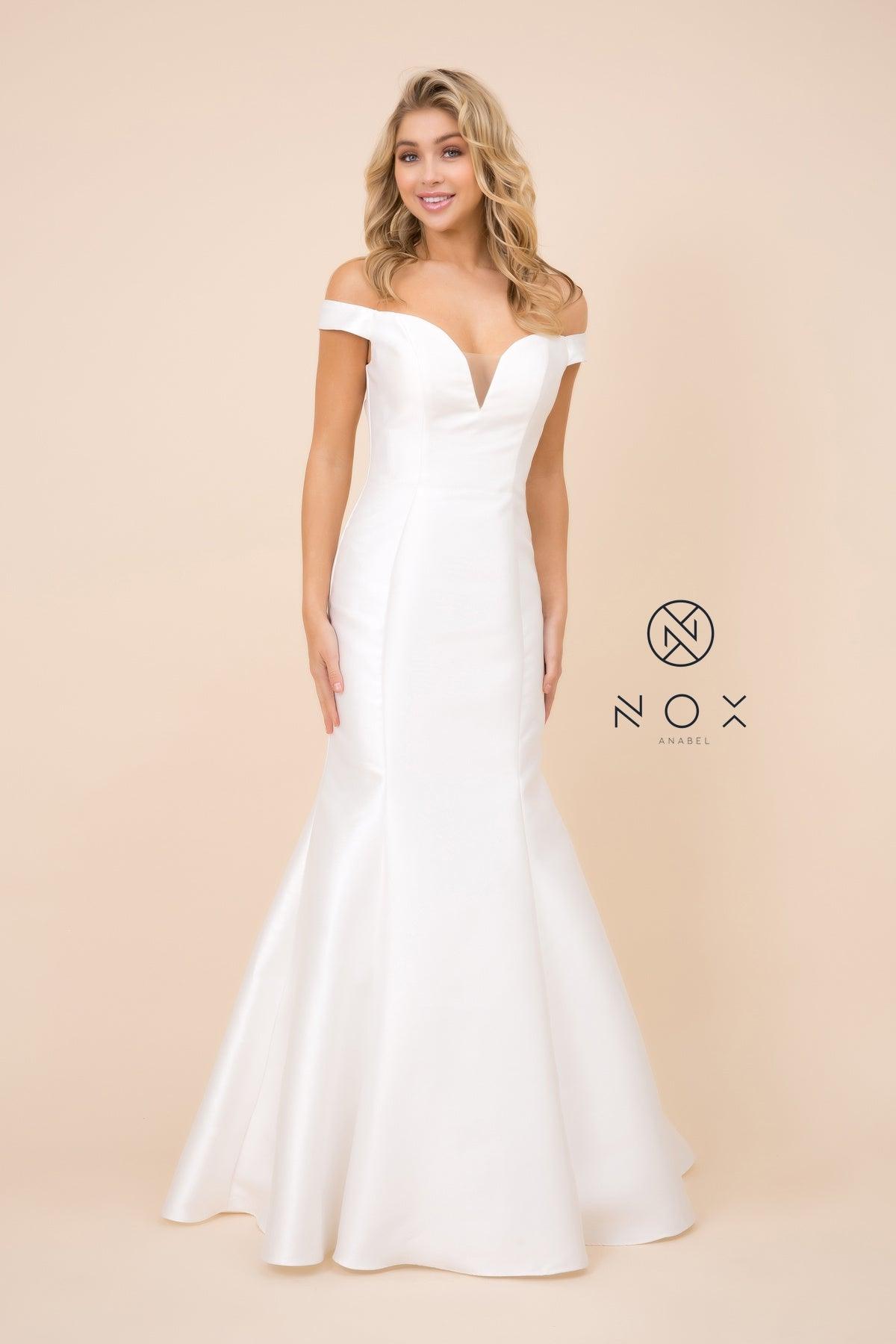 Long Off The Shoulder Fitted Formal Prom Dress Evening Gown