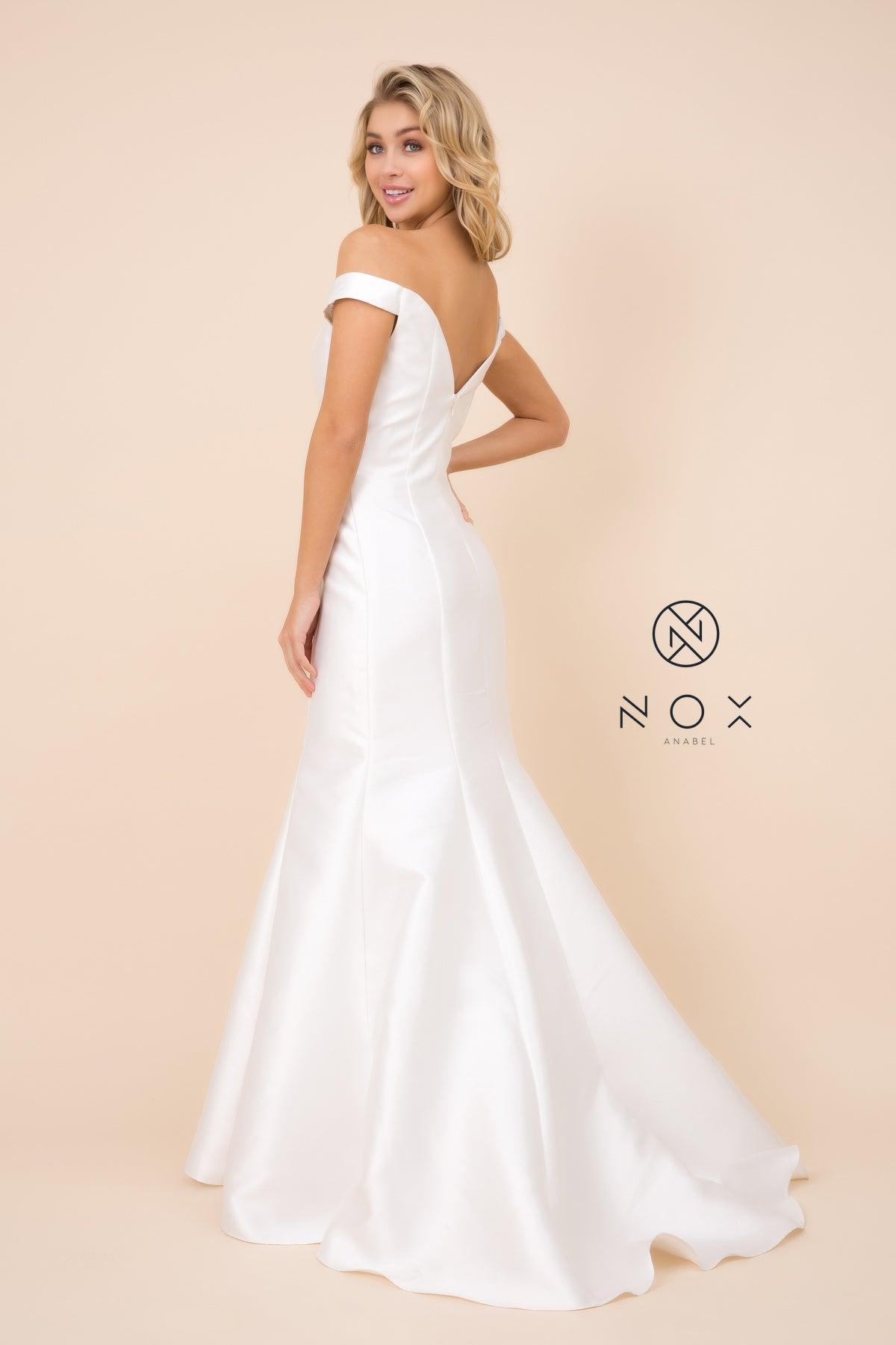 Long Off The Shoulder Fitted Formal Prom Dress Evening Gown