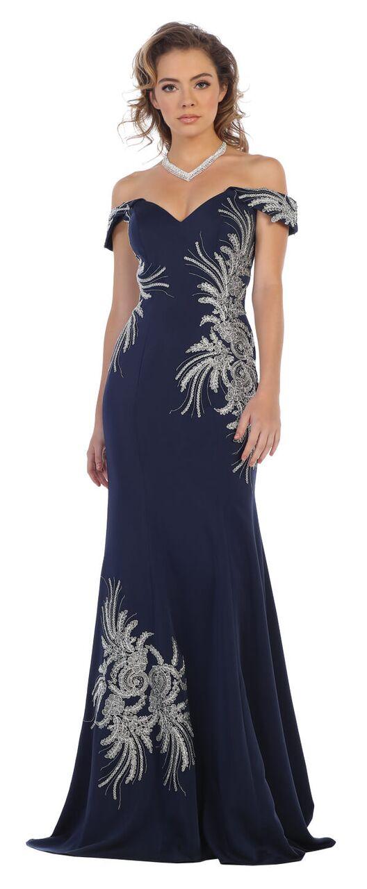 Long Off The Shoulder Formal Mermaid Prom Dress - The Dress Outlet May Queen