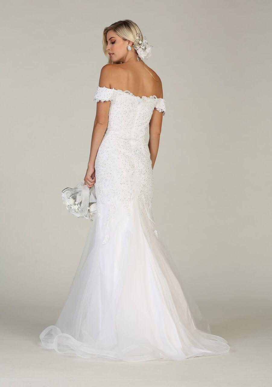 Long Off The Shoulder Mermaid Prom Dress - The Dress Outlet May Queen