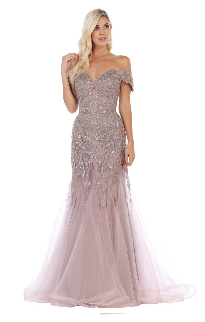Long Off The Shoulder Mermaid Prom Dress - The Dress Outlet May Queen