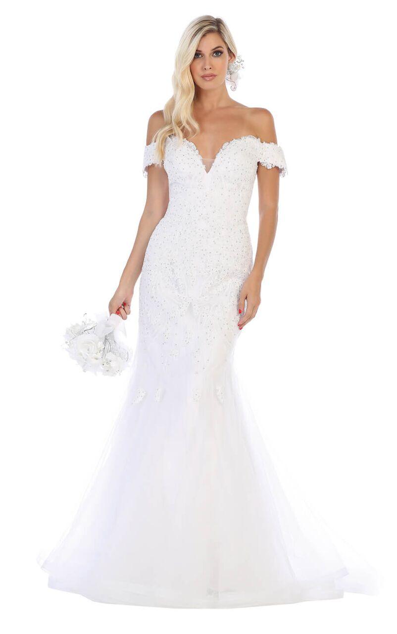 Long Off The Shoulder Mermaid Prom Dress - The Dress Outlet May Queen