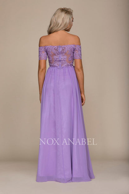 Long Off The Shoulder Prom Dress - The Dress Outlet Nox Anabel
