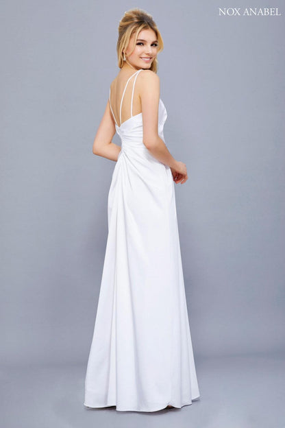 Long Open Back Formal Bridal Gown - The Dress Outlet Nox Anabel