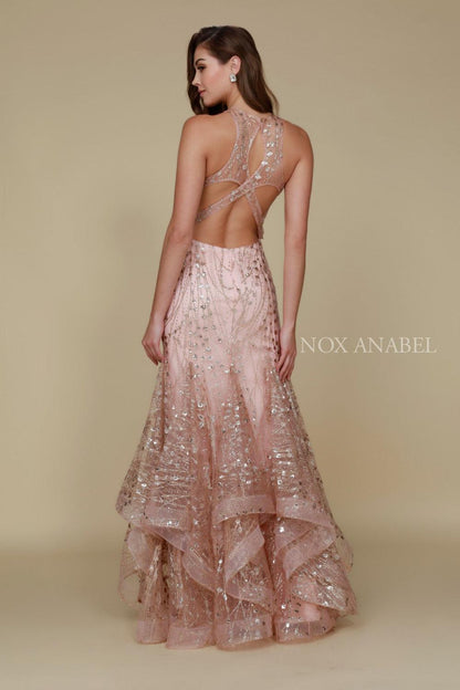 Long Open Back Formal Prom Dress Evening Gown - The Dress Outlet Nox Anabel