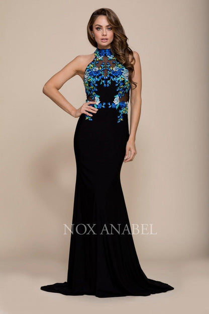 Long Open Back Prom Dress Fitted Evening Gown - The Dress Outlet Nox Anabel