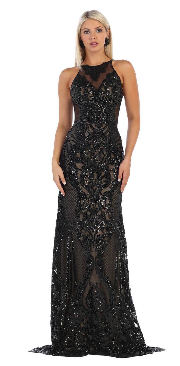 Long Open Back Prom Dress Formal Evening Gown - The Dress Outlet May Queen