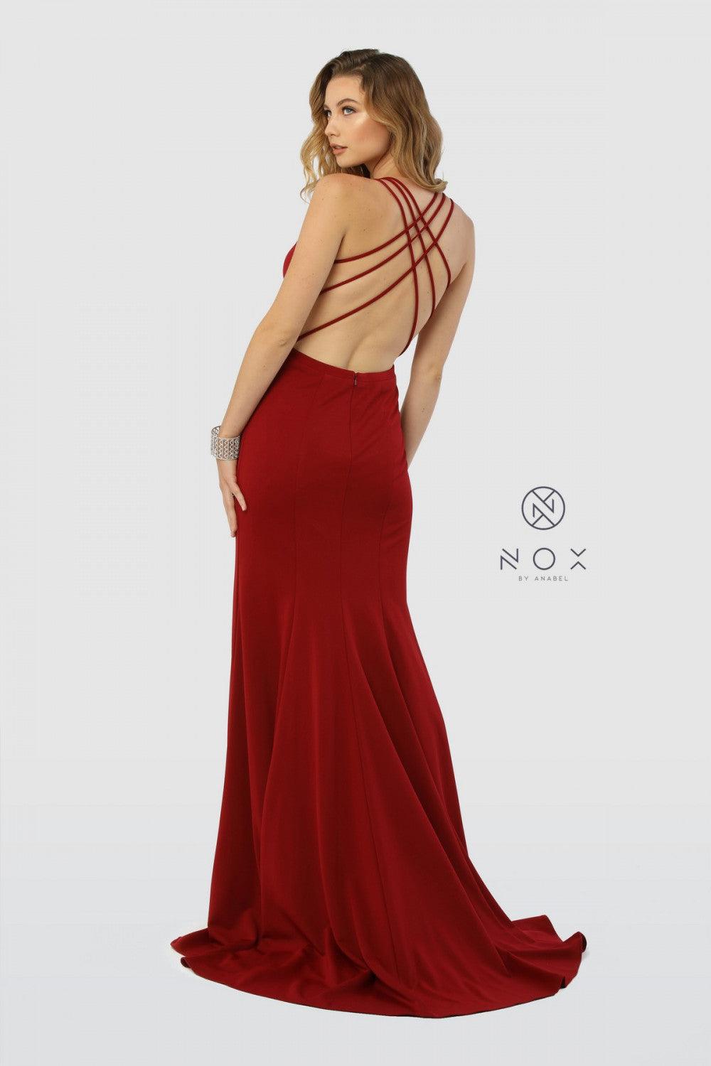 Long Open Back Prom Evening Dress