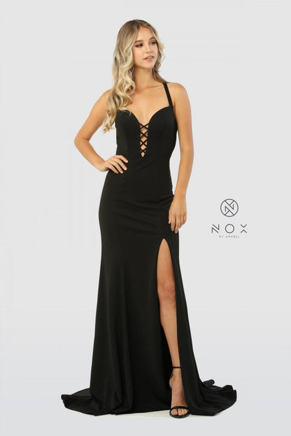 Long Open Back Prom Evening Dress - The Dress Outlet Nox Anabel