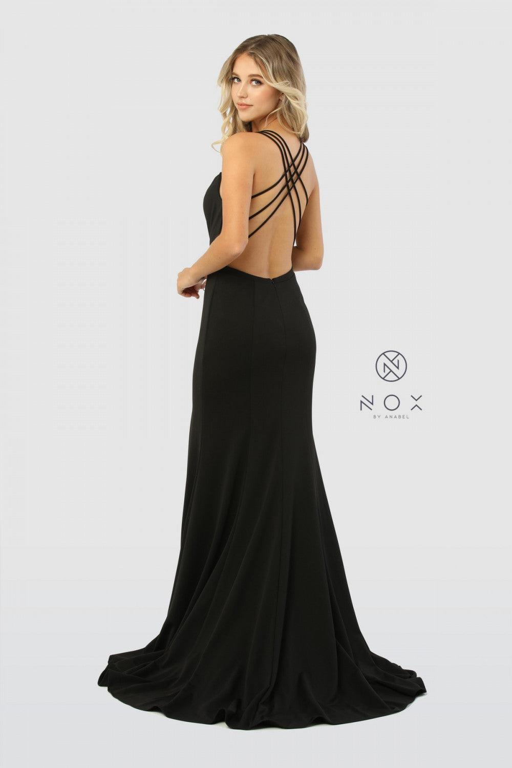 Long Open Back Prom Evening Dress