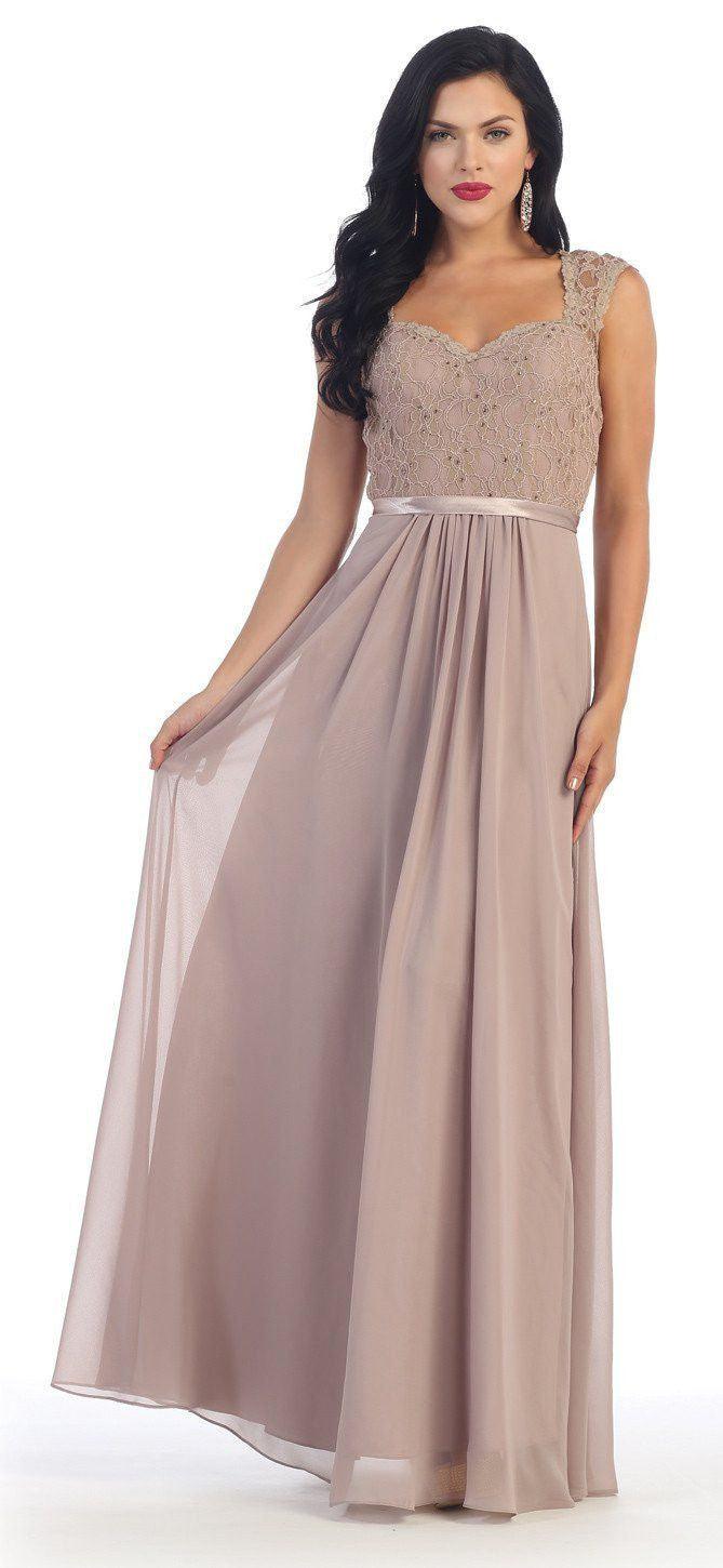 Long Plus Size Dress Lace Formal Evening Party - The Dress Outlet May Queen