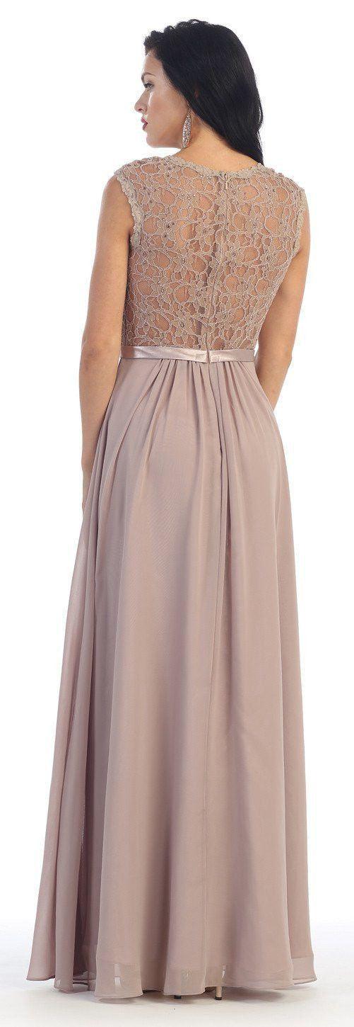Long Plus Size Dress Lace Formal Evening Party - The Dress Outlet May Queen