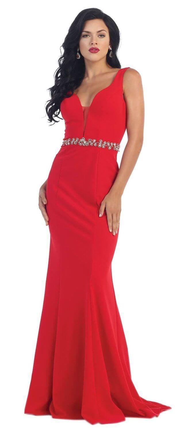 Long Plus Size Formal Evening Prom Dress - The Dress Outlet May Queen