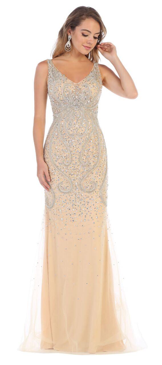Long Plus Size Formal Prom Dress Evening Gown - The Dress Outlet May Queen