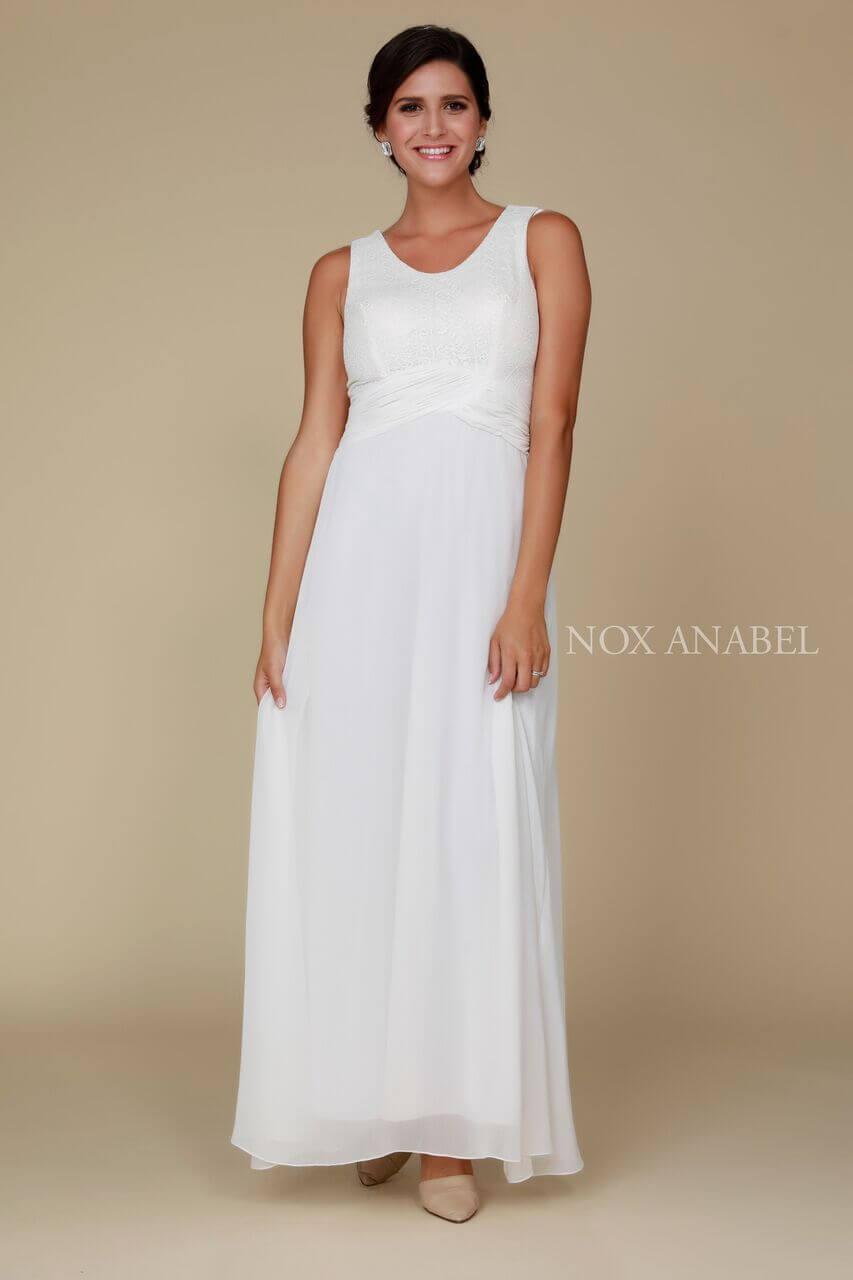 Long Plus size Mother of the Bride Dress Sale Ivory - The Dress Outlet Nox Anabel