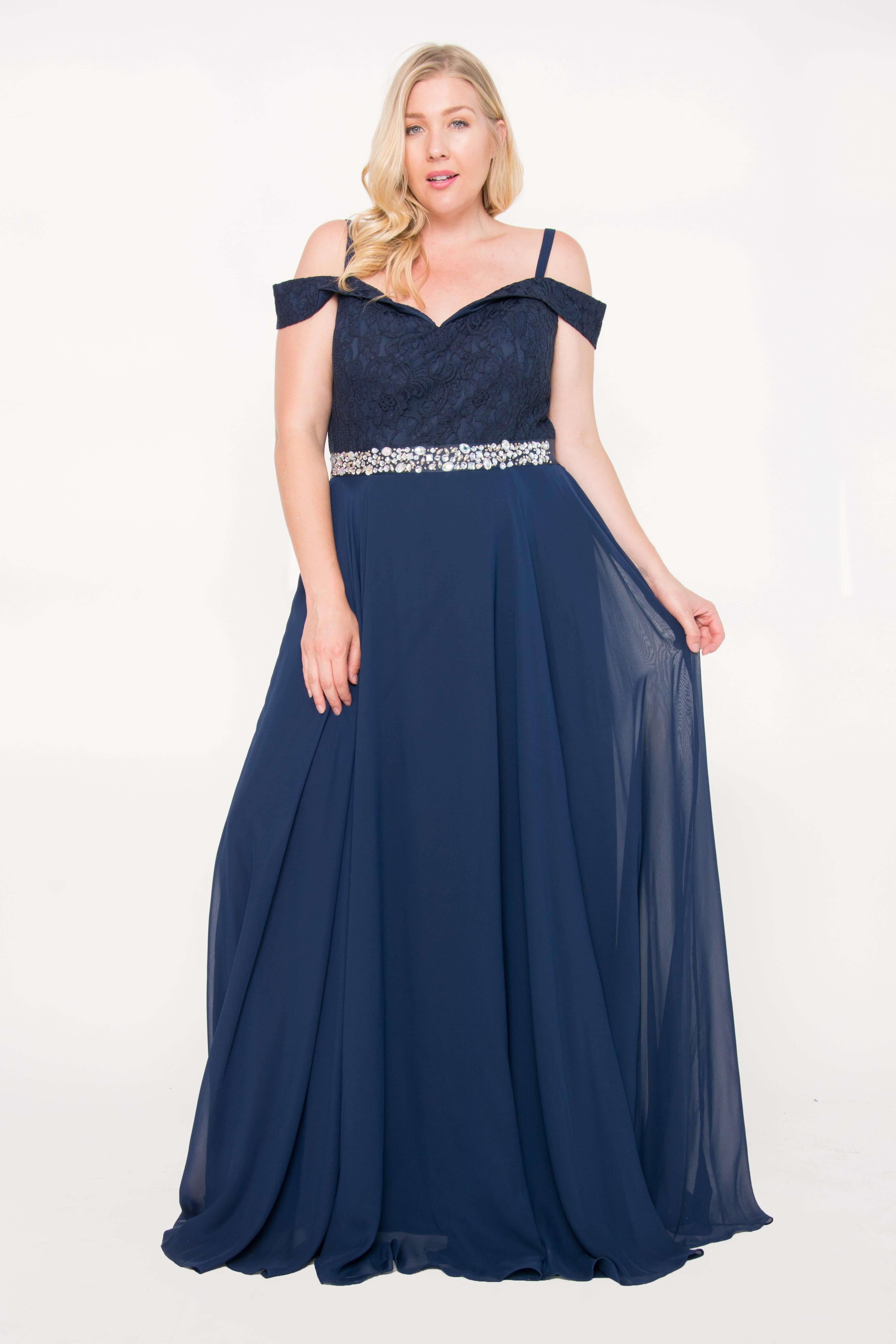 Long Plus Size Prom Dress Formal Gown - The Dress Outlet May Queen
