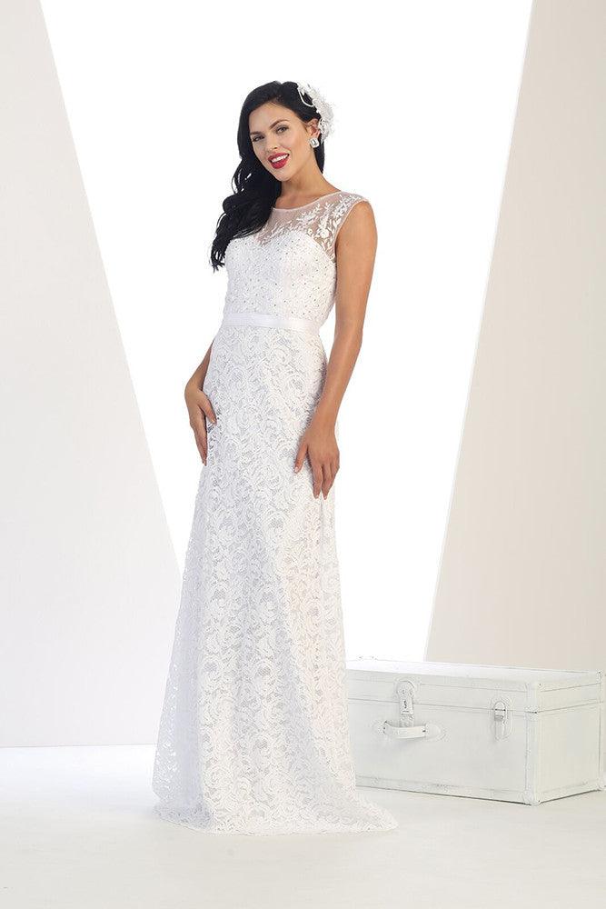 Long Plus Size Wedding Dress - The Dress Outlet May Queen