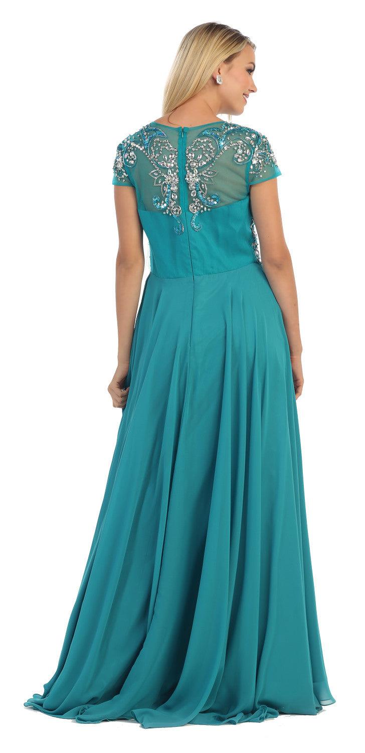 Long Plus Size Wedding Guest Formal Dress - The Dress Outlet May Queen