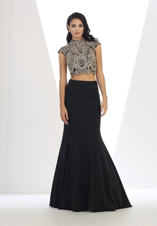 Long Prom 2 Piece Formal Homecoming Gown