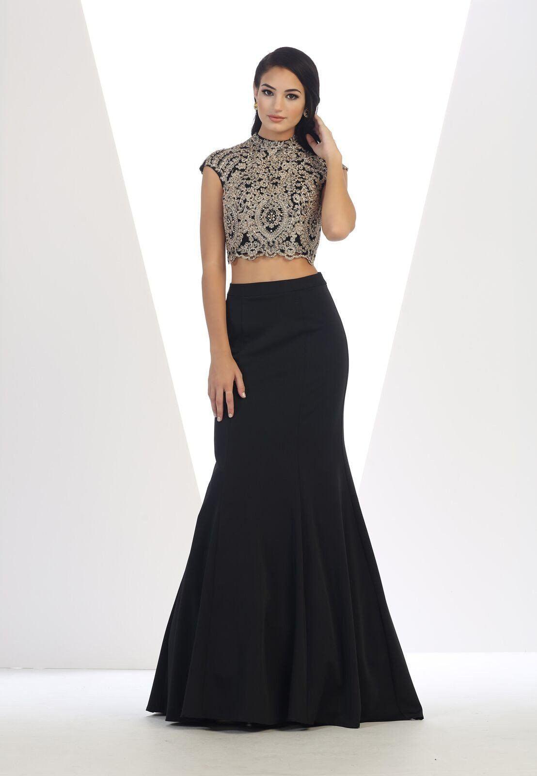 Long Prom 2 Piece Formal Homecoming Gown - The Dress Outlet May Queen