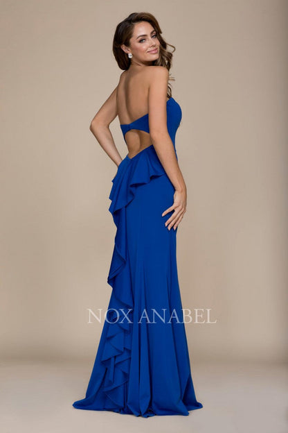 Long Prom Backless Mermaid Dress Evening Gown - The Dress Outlet Nox Anabel