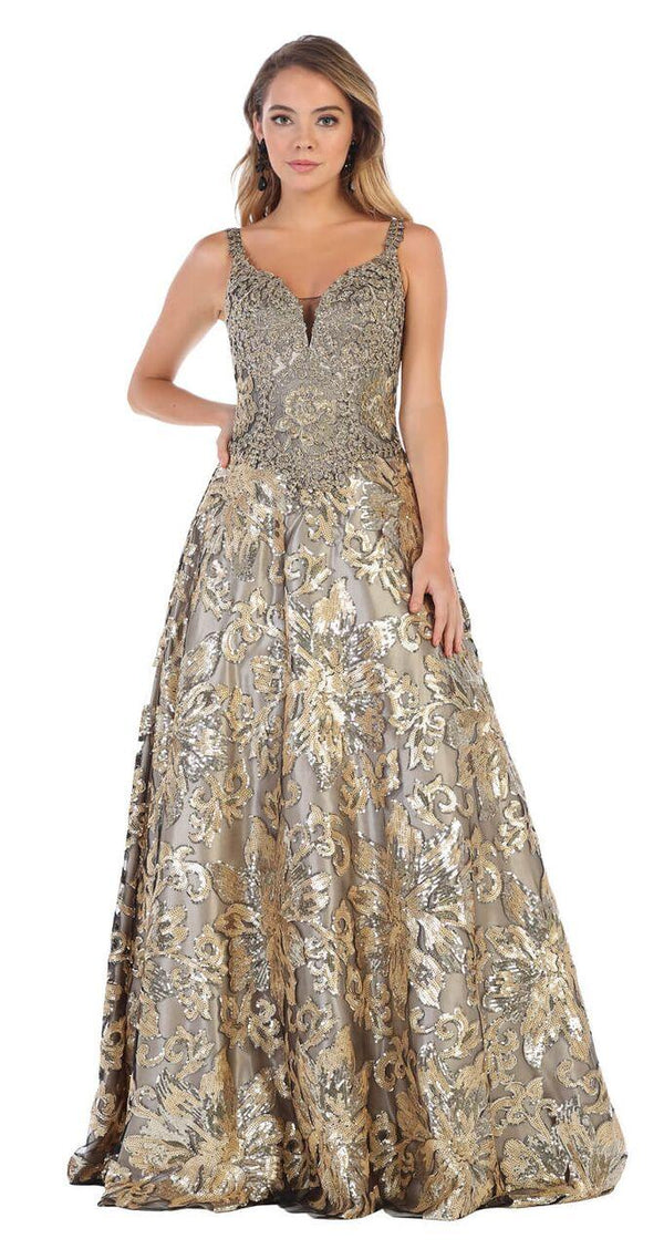 Long Prom Beaded Formal Evening Gown