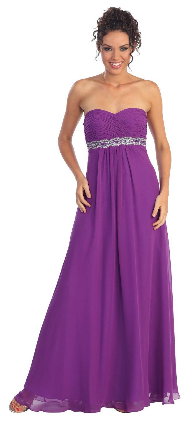 Long Prom Dress Accented with Jewel