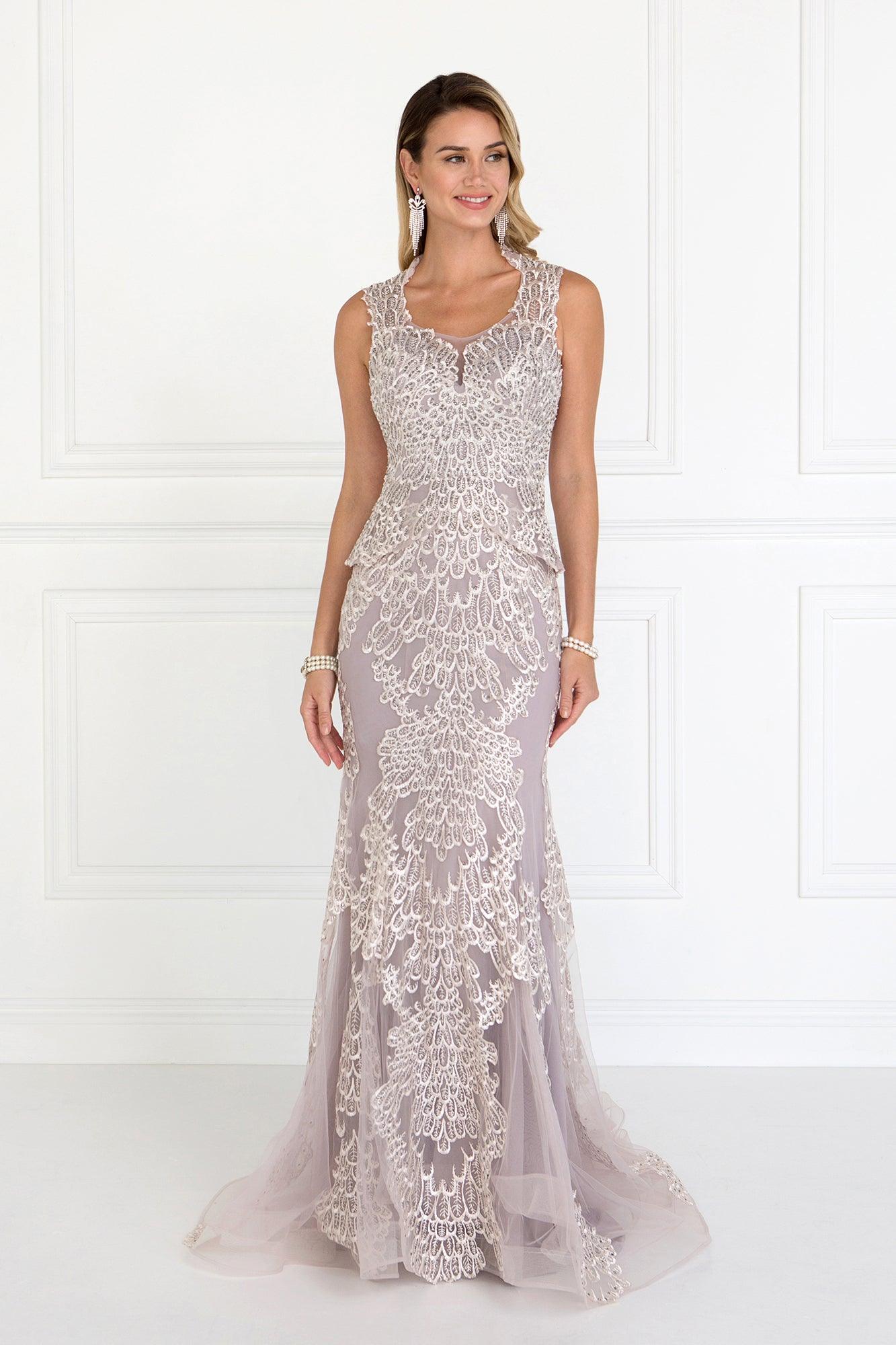Long Prom Dress All Lace Evening Gown - The Dress Outlet Elizabeth K