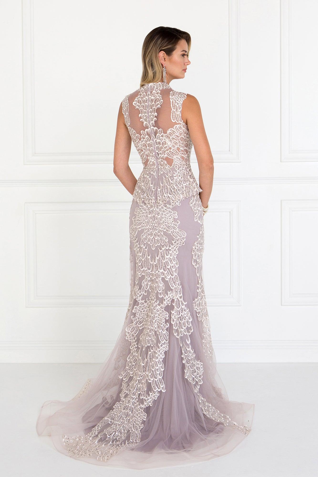 Long Prom Dress All Lace Evening Gown - The Dress Outlet Elizabeth K