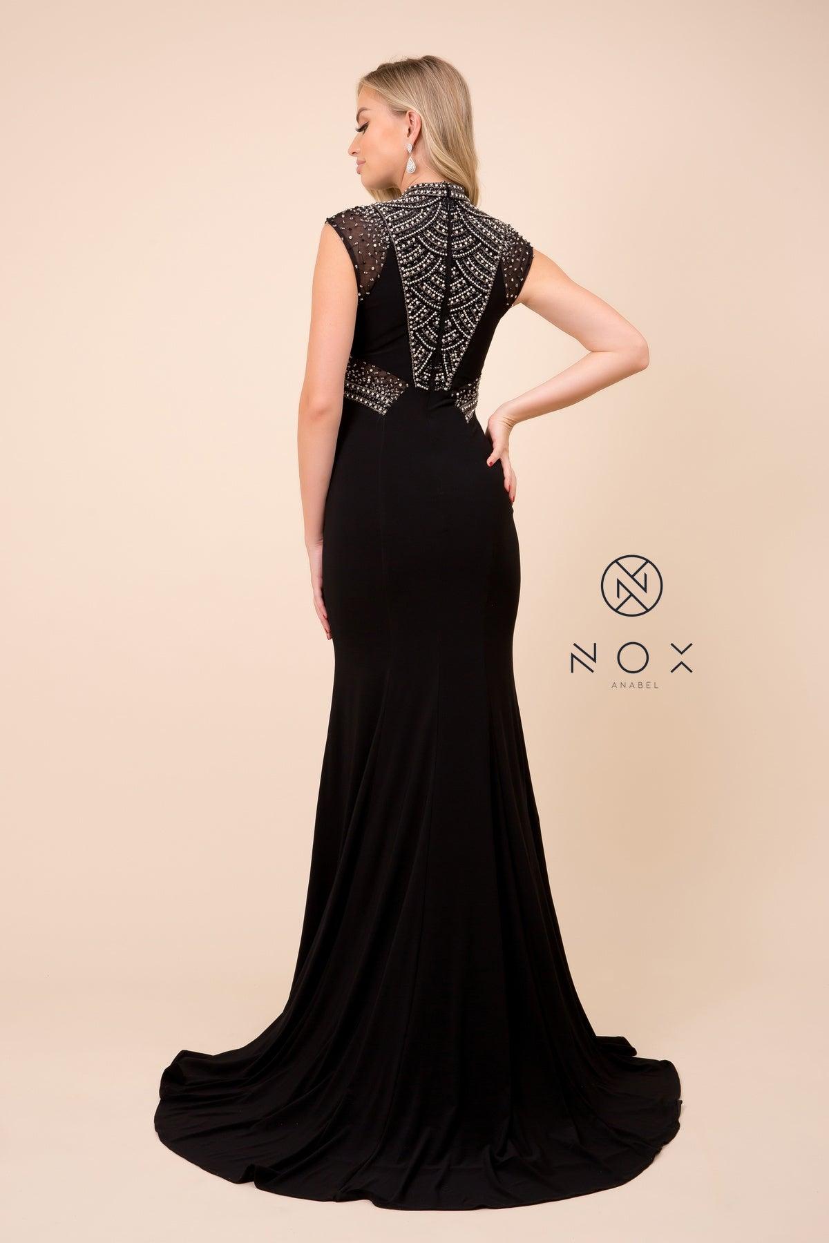 Long Prom Dress Black Formal Evening Gown - The Dress Outlet Nox Anabel