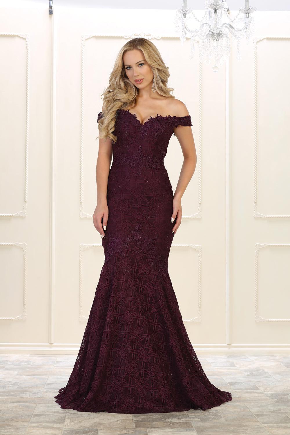Long Prom Dress Evening Off Shoulder Gown - The Dress Outlet May Queen