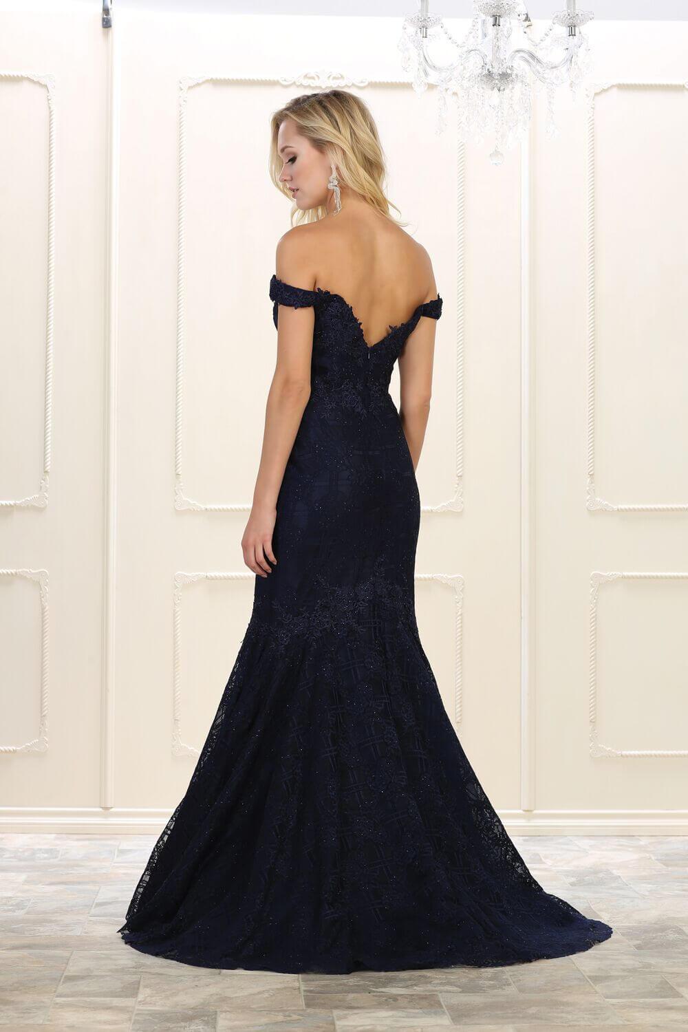 Long Prom Dress Evening Off Shoulder Gown - The Dress Outlet May Queen