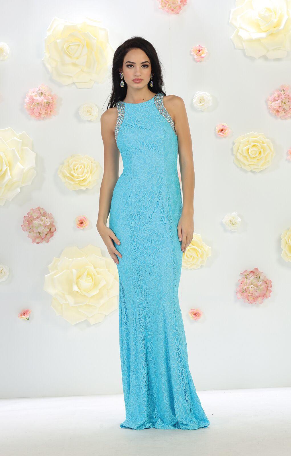 Long Prom Dress Formal Evening Party Gown Wedding Guest - The Dress Outlet May Queen