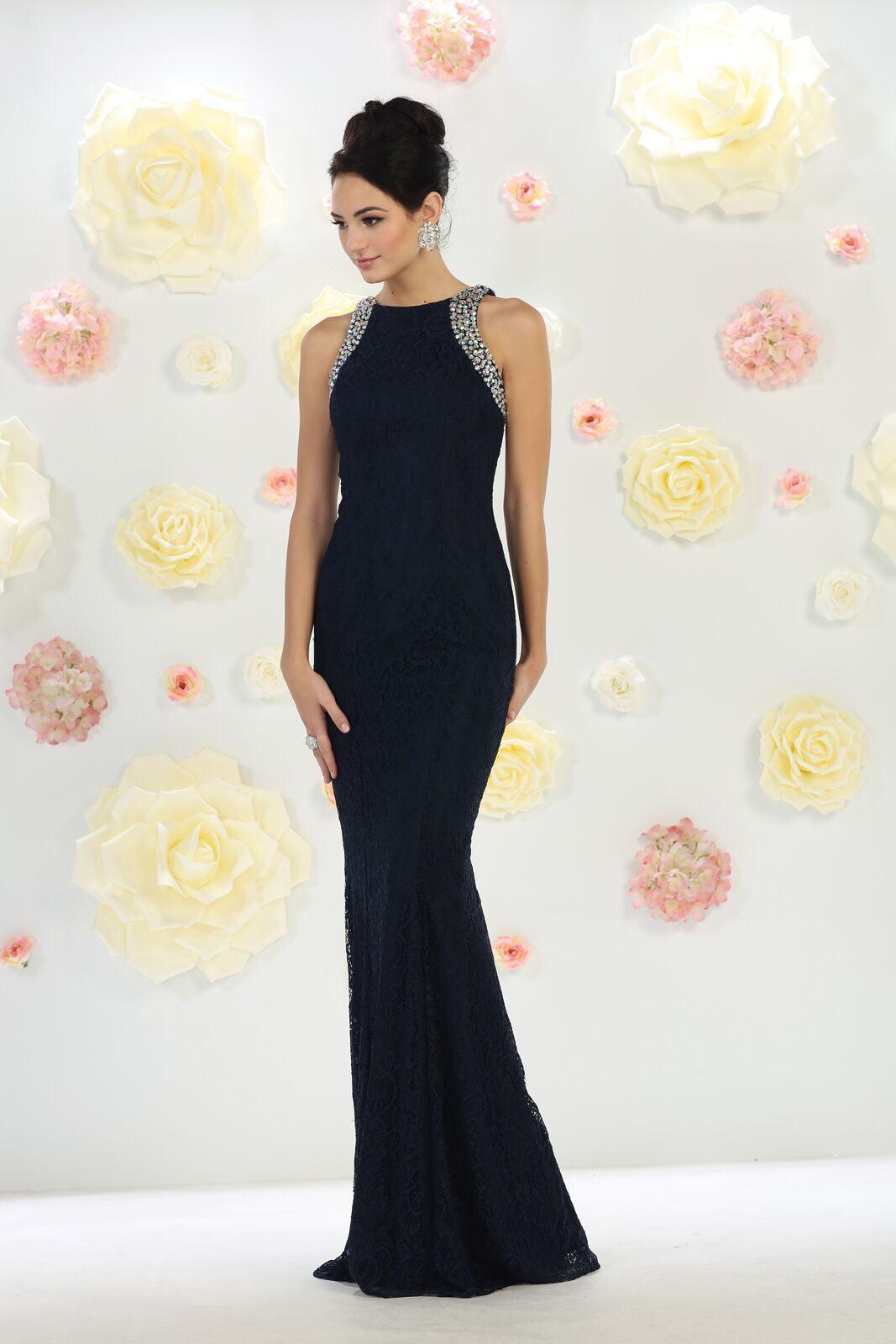 Long Prom Dress Formal Evening Party Gown Wedding Guest - The Dress Outlet May Queen