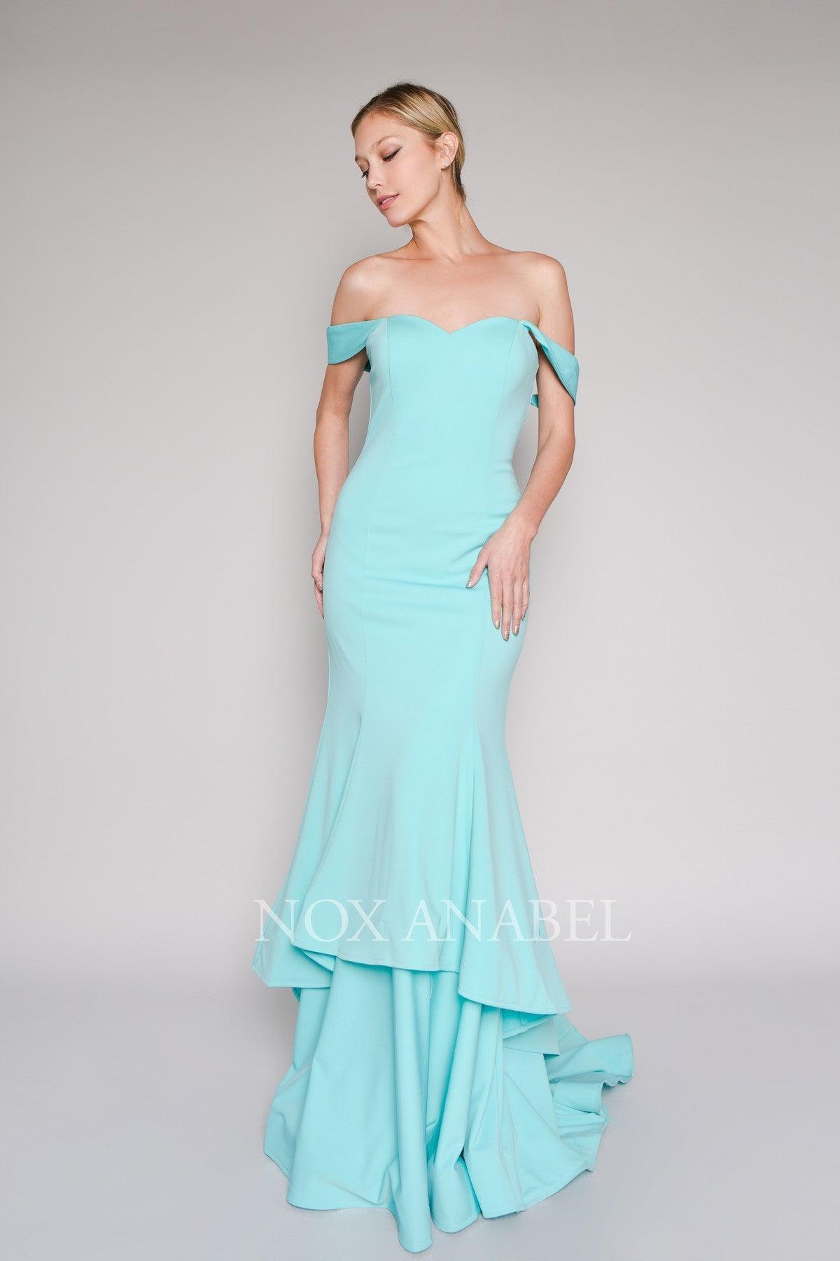 Long Prom Dress Formal Evening Tiered Mermaid Gown - The Dress Outlet