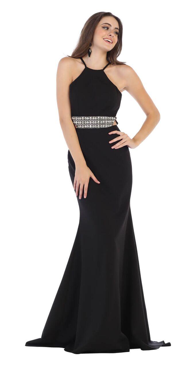 Long Prom Dress Formal Open Side Back - The Dress Outlet May Queen