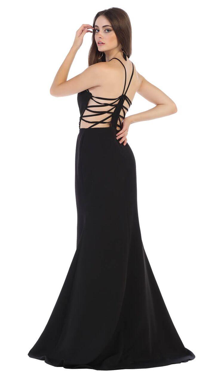 Long Prom Dress Formal Open Side Back - The Dress Outlet May Queen