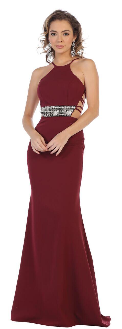 Long Prom Dress Formal Open Side Back - The Dress Outlet May Queen