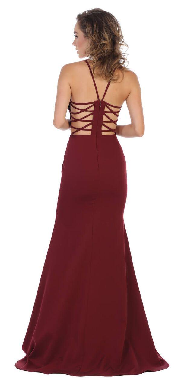 Long Prom Dress Formal Open Side Back - The Dress Outlet May Queen