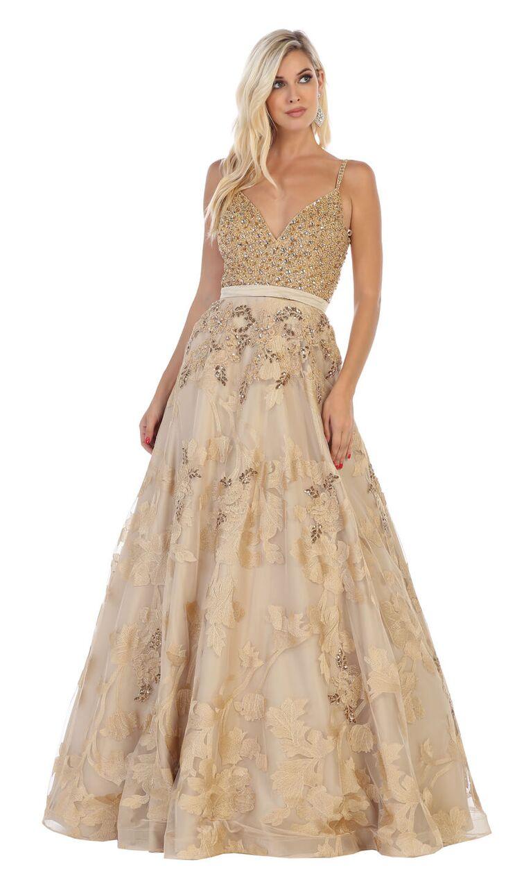 Long Prom Dress Formal Plus Size Gown - The Dress Outlet May Queen