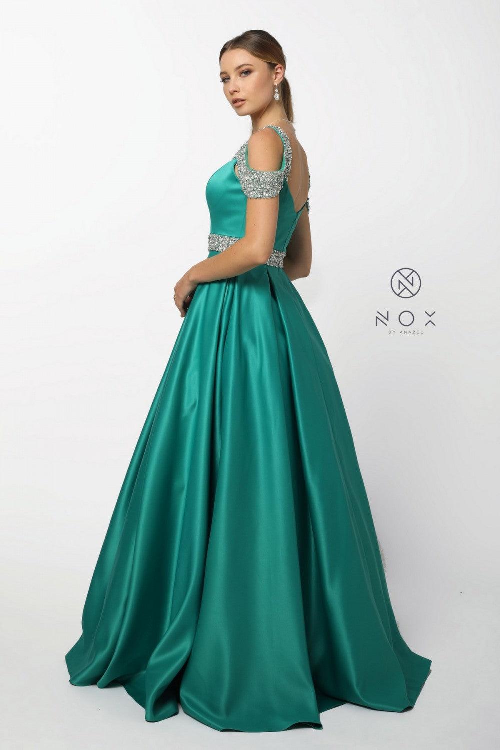 Long Prom Dress Off Shoulder Evening Gown