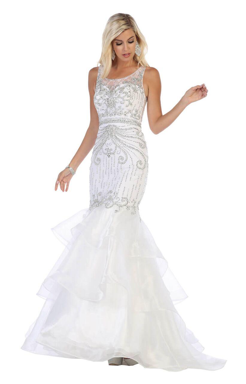 Long Prom Dress Plus Size Forma Mermaid Gown - The Dress Outlet May Queen