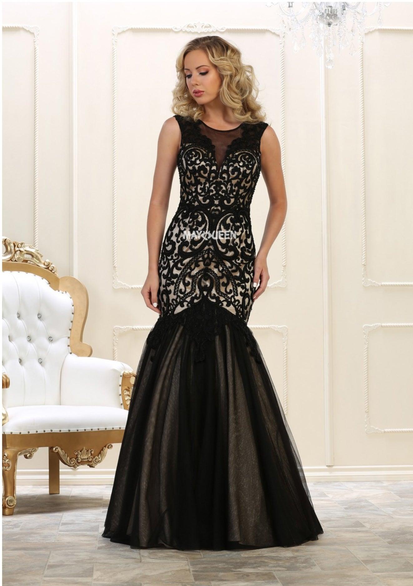 Long Prom Dress Plus Size Formal Evening Gown - The Dress Outlet May Queen