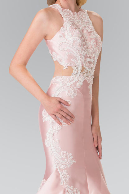 Long Prom Dress Ruffled Skirt Mermaid Gown - The Dress Outlet Elizabeth K