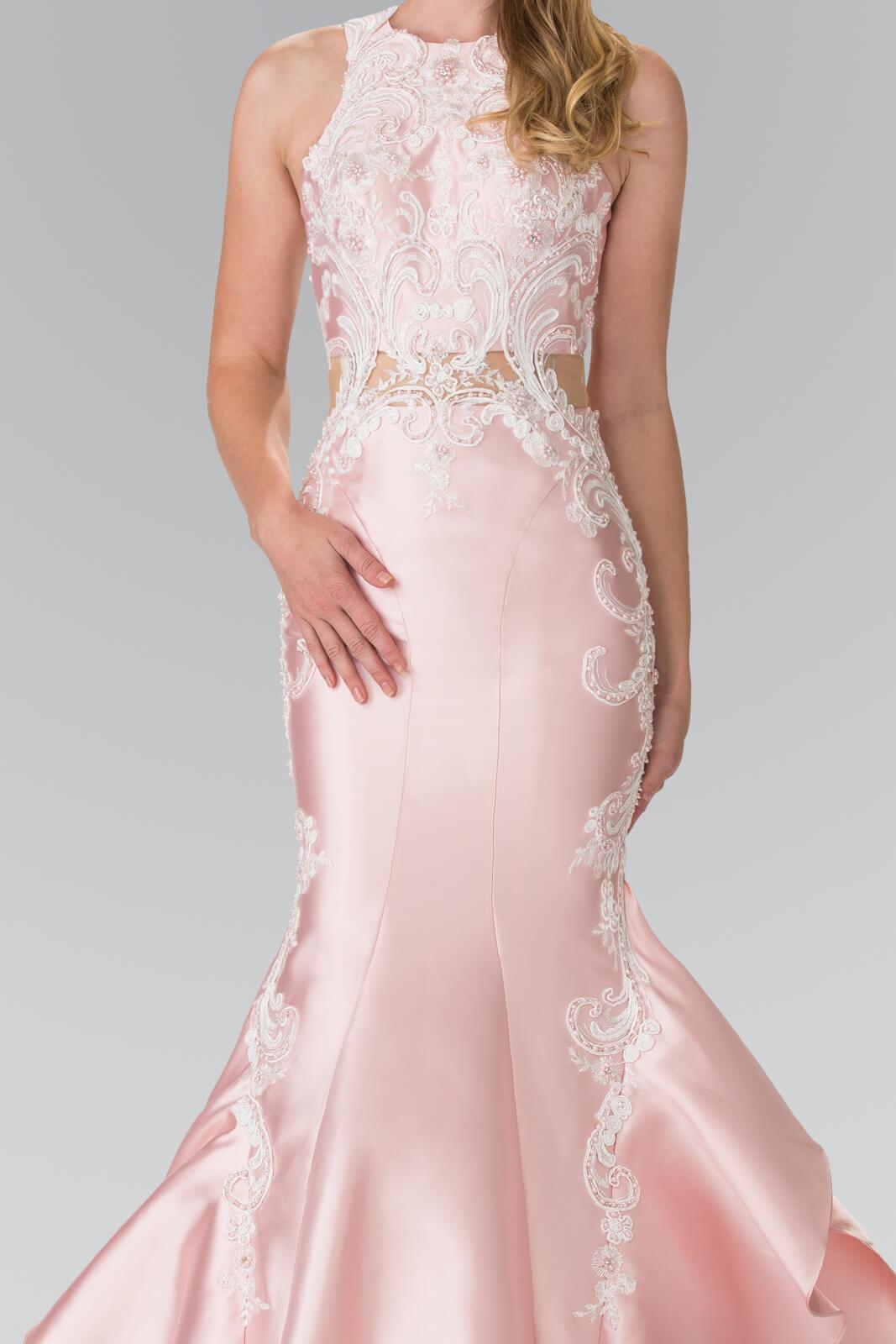 Long Prom Dress Ruffled Skirt Mermaid Gown
