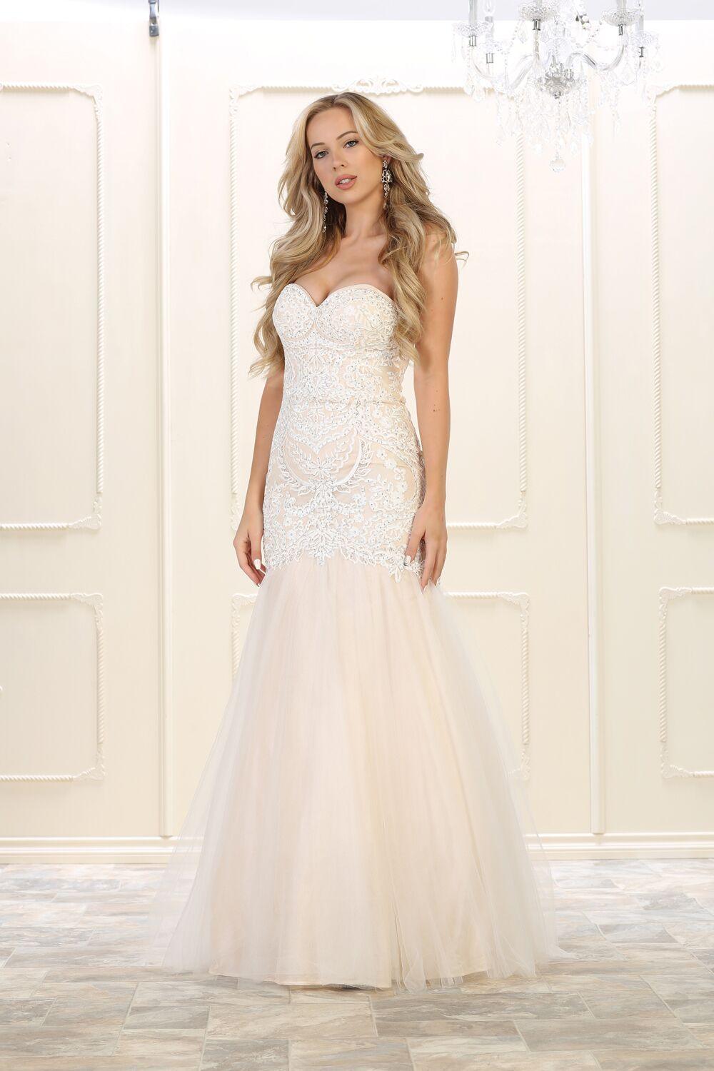 Long Prom Evening Formal Dress Plus Size Ball Gown - The Dress Outlet May Queen