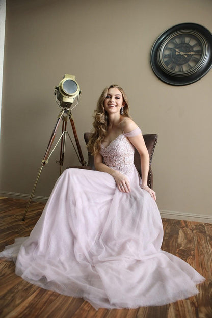 Long Prom Evening Gown Light Mauve - The Dress Outlet Nox Anabel