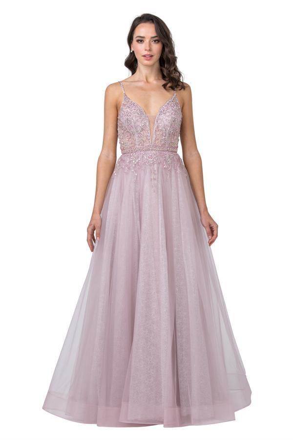 Long Prom Formal Beaded Evening Ball Gown